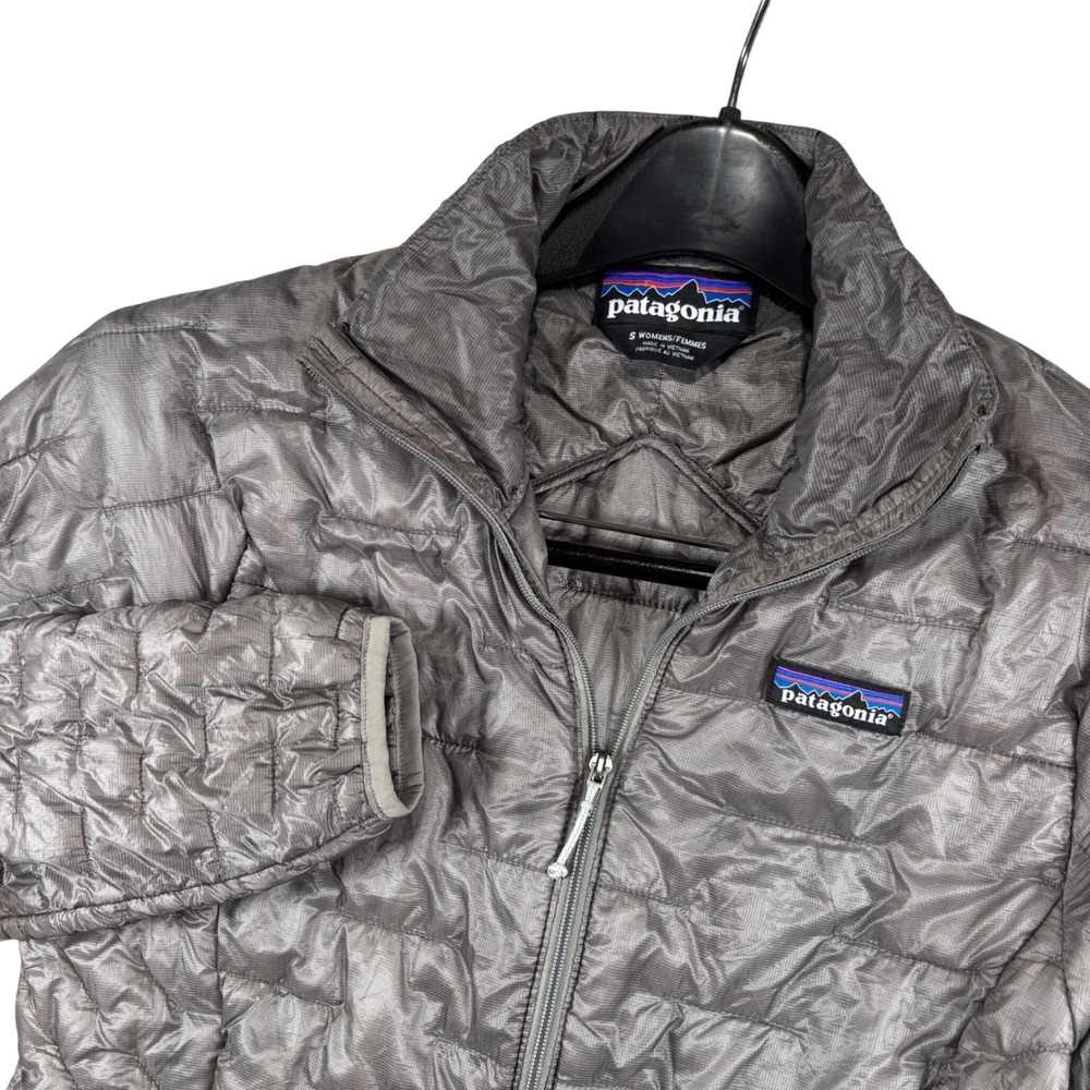 Patagonia Nano Puff Jacket Women S Gray Quilted Full Zip Insulated Puffer 01456